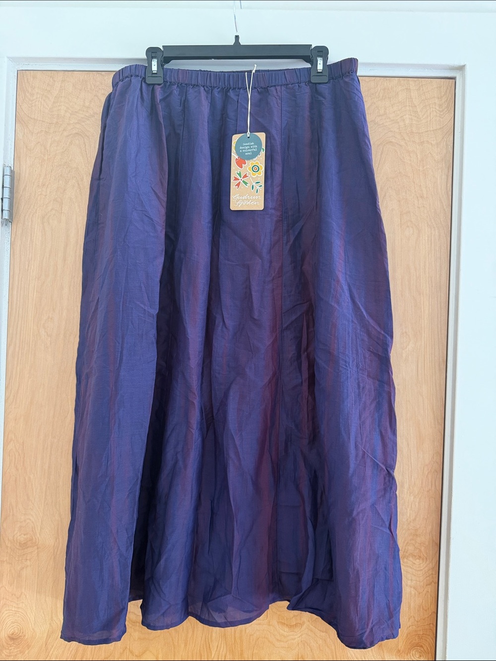 Gudrun Sjödén Maxi Skirt, Iridescent Cotton Silk Blend, Large NWT